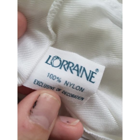 Vintage White Lacy Nylon Slip - Picture 4 of 4